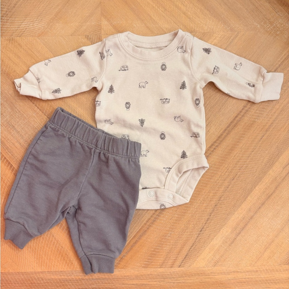 Carter's Beige and Gray Kids Matching Set